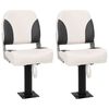 vidaXL Asiento plegable para barco juego de 2 con respaldo bajo