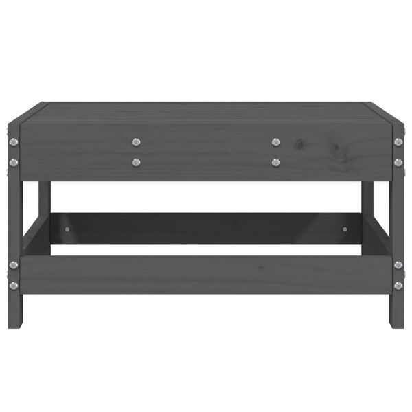 vidaXL Taburete de jardín de madera maciza de pino gris