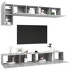 vidaXL Set de muebles de sal&oacute;n 5 pzas madera ingenier&iacute;a gris hormig&oacute;n