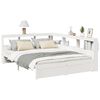 vidaXL Cama con estanter&iacute;a sin colch&oacute;n madera maciza blanca 140x190 cm
