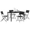 vidaXL Conjunto de Comedor de Jard&iacute;n 5 pcs Negro