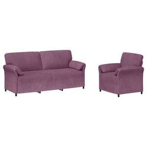 vidaXL Juego de Sof&aacute; 2 uds. Morado Terciopelo