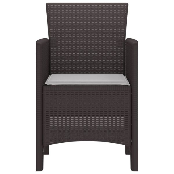 vidaXL Silla de Jard&iacute;n 2 pcs Marr&oacute;n 53 x 49 x 85 cm Polipropileno