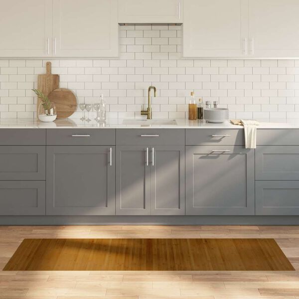 vidaXL Alfombra rectangular bamb&uacute; marr&oacute;n 60x200 cm