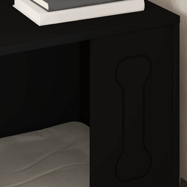 vidaXL Casa para perros Negro 44 x 42 x 49 cm Madera de ingenier&iacute;a