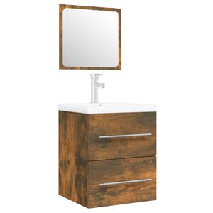 vidaXL Mueble de ba&ntilde;o con lavabo madera contrachapada roble ahumado