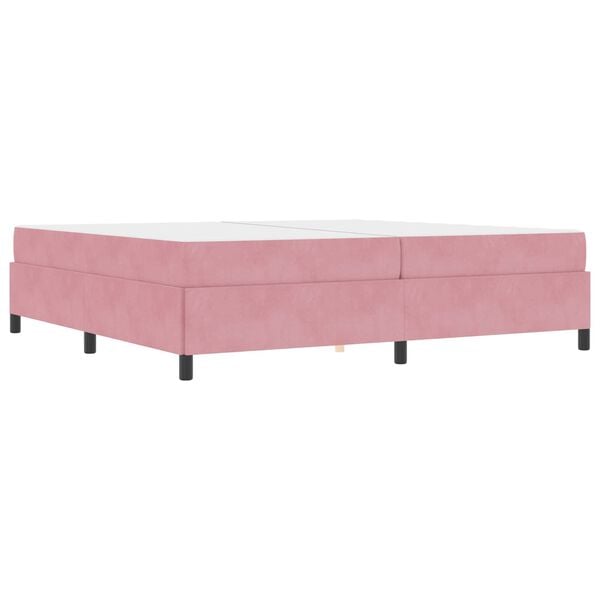 vidaXL Estructura de cama con colch&oacute;n Rosa 200 x 200 cm tela