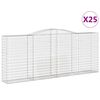 vidaXL Cestas de gaviones 25 uds forma de arco hierro 400x50x160/180cm