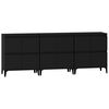 vidaXL Aparadores 3 uds madera contrachapada negro 60x35x70 cm