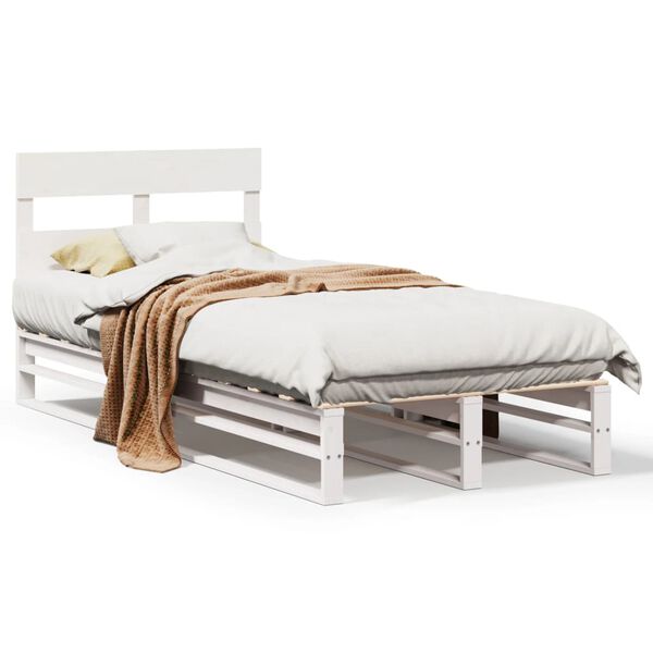 vidaXL Estructura cama sin colch&oacute;n madera maciza pino blanca 100x200cm