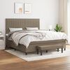 vidaXL Cama box spring con colch&oacute;n tela gris taupe 160x200 cm