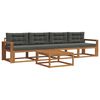 vidaXL Conjunto de sof&aacute;s de exterior 5 pcs Natural y Antracita