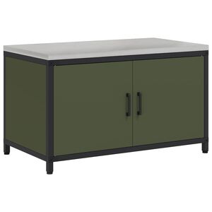 vidaXL Armario de almacenamiento para cocina HATTEM Verde oliva Acero
