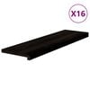 vidaXL Pelda&ntilde;os de escalera 16 uds madera maciza roble marr&oacute;n negro
