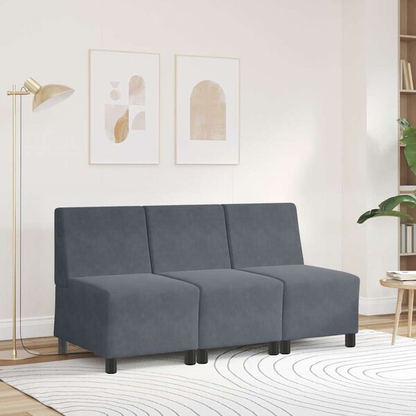 Sof&aacute; modular vidaXL sin brazos gris oscuro 55 cm terciopelo