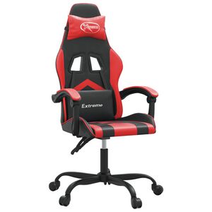vidaXL Silla gaming cuero sint&eacute;tico negro y rojo