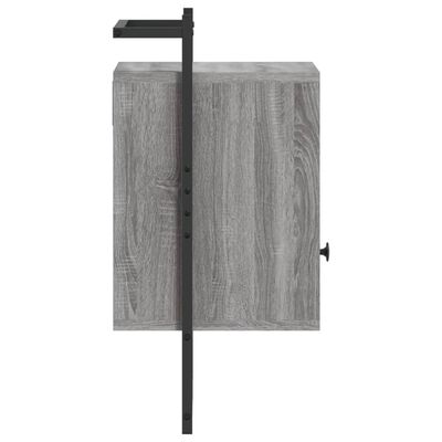 vidaXL Mesita de noche de pared gris Sonoma 40x30x61 cm
