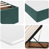 vidaXL Cama con almacenamiento y colch&oacute;n Verde oscuro 200 x 200 cm