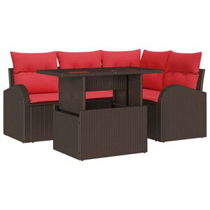 vidaXL Conjunto de sof&aacute; de jard&iacute;n 5 uds. 4-N&uacute;mero de plazas