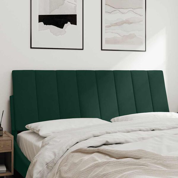 vidaXL Cabecero de cama acolchado Hanko terciopelo verde oscuro 120 cm