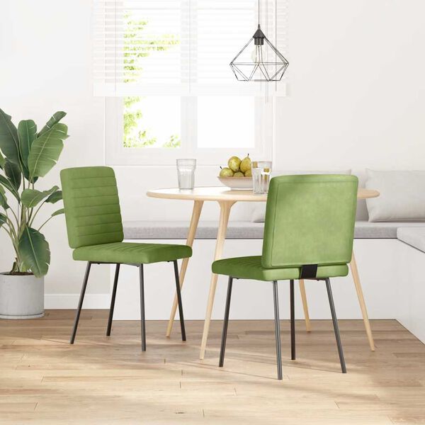 vidaXL Sillas de comedor 2 unidades terciopelo verde claro