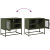 vidaXL Mueble para TV de acero verde oliva 68x39x60,5 cm