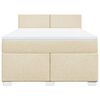 vidaXL Cama box spring con colch&oacute;n tela color crema 160x200 cm