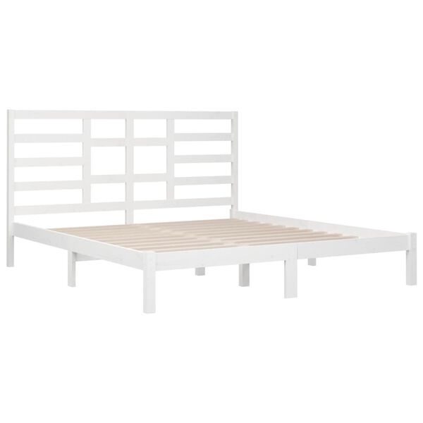 vidaXL Estructura de cama sin colchón madera maciza blanco 180x200 cm