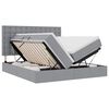 vidaXL Cama con almacenamiento Gris Claro 180 x 200 cm Tela