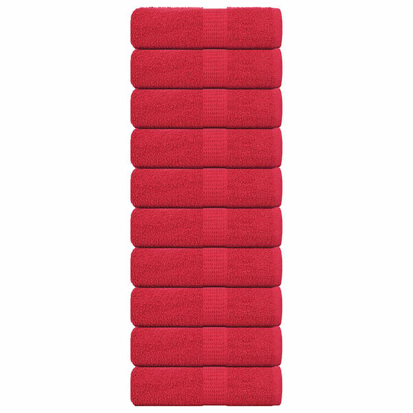 vidaXL Toallas de mano FROGN 10 uds rojo 30x30 cm 360 g/m&sup2;