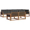 vidaXL Conjunto de sof&aacute;s de exterior 7 pcs Natural y Antracita