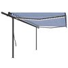 vidaXL Toldo automático con LED sensor de viento azul y blanco 5x3,5 m