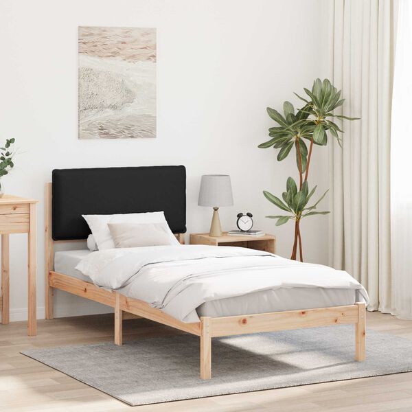 vidaXL Estructura de Cama con Cabecera Tapizada Negro 100 x 200 cm