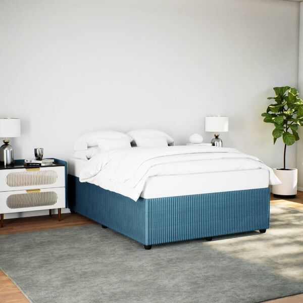 vidaXL Estructura de cama de terciopelo azul 140x190 cm