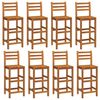 vidaXL Taburetes de barra de cocina 8 unidades madera maciza acacia