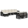 vidaXL Conjunto de sof&aacute;s de jard&iacute;n 9 uds. Negro y Blanco Crema