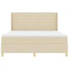 vidaXL Cama tipo Box Spring con colch&oacute;n Crema 180 x 200 cm tela