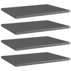 vidaXL Estante estanter&iacute;a 4 uds contrachapada gris brillo 40x30x1,5 cm