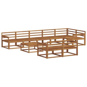 vidaXL Conjunto de sof&aacute;s de exterior 9 pcs Natural