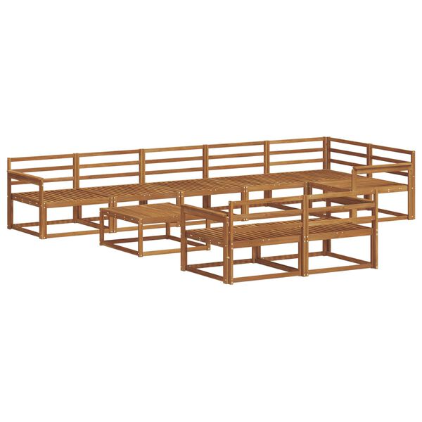 vidaXL Conjunto de sof&aacute;s de exterior 9 pcs Natural