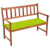 vidaXL Banco de jard&iacute;n con coj&iacute;n madera maciza de acacia 120 cm