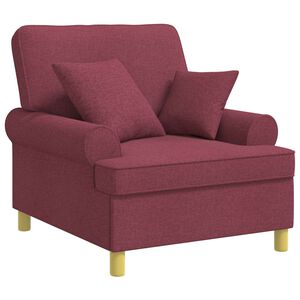 vidaXL Sill&oacute;n XL con cojines Rojo vino Tela