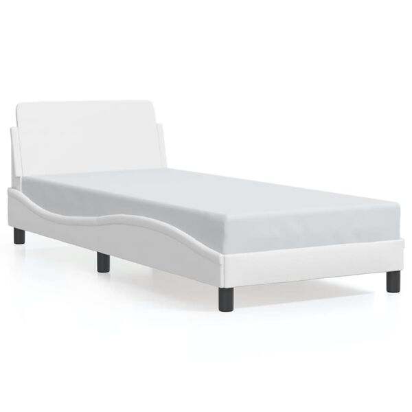 vidaXL Estructura de cama Dover cuero sint&eacute;tico blanco 80x200 cm