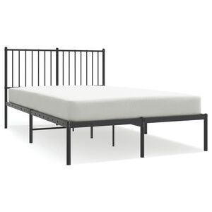 vidaXL Estructura cama sin colch&oacute;n con cabecero metal negro 120x190 cm