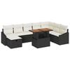 vidaXL Conjunto de sof&aacute;s de jard&iacute;n 9 uds. Negro rat&aacute;n sint&eacute;tico