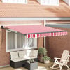 vidaXL Toldo Retr&aacute;ctil Manual Rojo y 350 x 250 cm Poli&eacute;ster y Aluminio