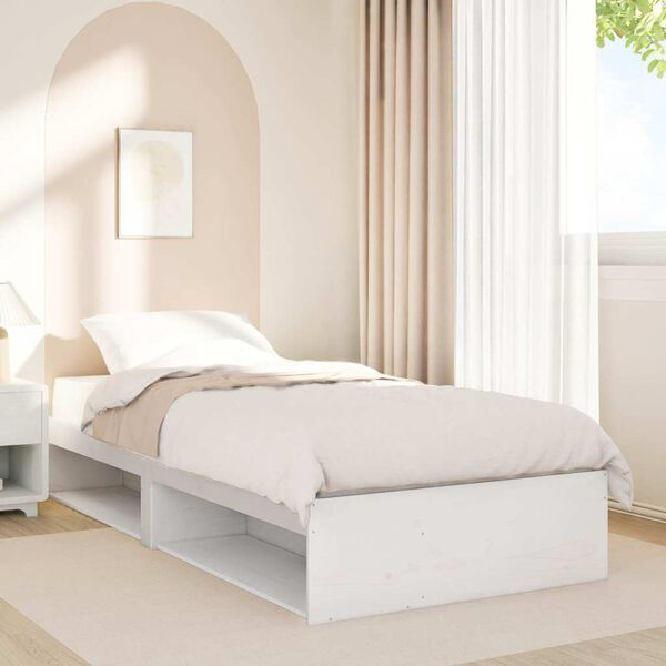 vidaXL Sof&aacute; cama sin colch&oacute;n madera maciza de pino blanco 90x190 cm