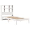 vidaXL Cama con estanter&iacute;a sin colch&oacute;n madera maciza blanco 90x200 cm