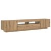vidaXL Mueble de TV luces LED madera roble artisan 200x35x40 cm