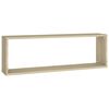 vidaXL Estante cubo pared 4uds contrachapado roble Sonoma 80x15x26,5cm